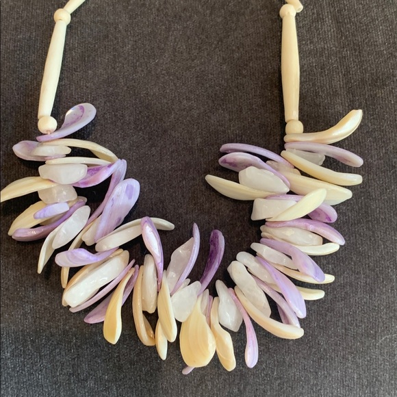 Vintage 70s Hawaiian Hawaii Stacked Natural Puka Pooka Shard SeaShell Necklace - Picture 4 of 5